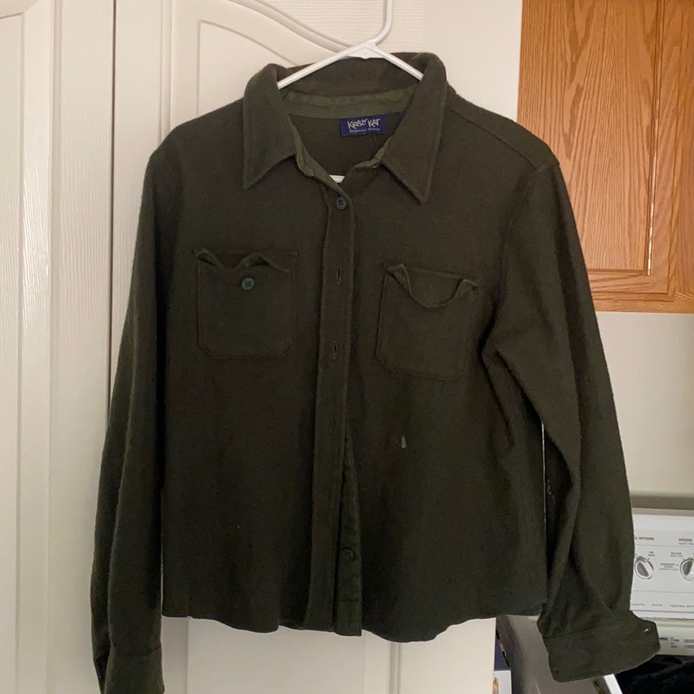 Oversized Army Green Button up